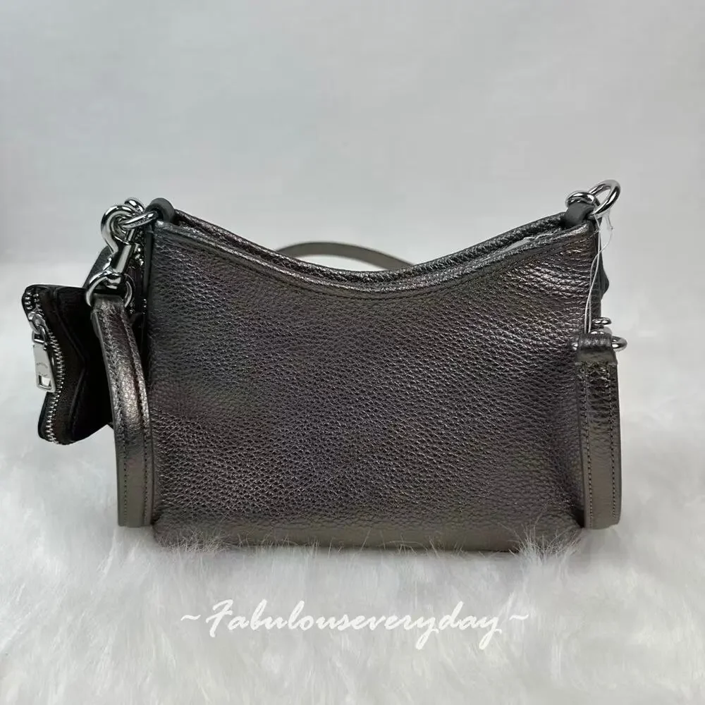 Coach Laurel Small Shoulder Bag Star Charm Leather/Metallic Graphite CCF16 NWT